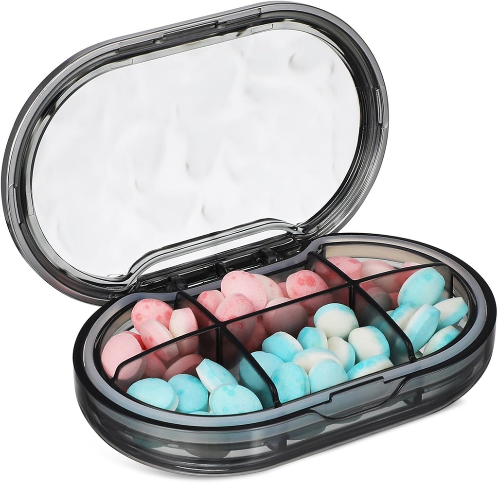 Portable Medicine Case Compact Pill Organizer med flera delar för Travel Lightweight Design Sealed Protection Stylish Water Ripple Appearance för daglig användning och smycken lagring