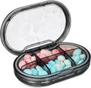 Portable Medicine Case Compact Pill Organizer med flera delar för Travel Lightweight Design Sealed Protection Stylish Water Ripple Appearance för daglig användning och smycken lagring