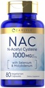 Carlyle NAC Supplement N-Acetyl Cysteine 1000mg | 80 kapslar | med Selenium & Molybdenum | Vegetarian, Non-GMO & Gluten Free