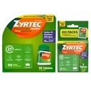 Zyrtec 24 Hour Allergy Relief Tablets, Indoor & Outdoor Allergy Medicine med 10 mg Cetirizine Hydrochloride Antihistamine, Value Bundle av en, 90 ct Bottle & Three, 1 ct Travel Packs