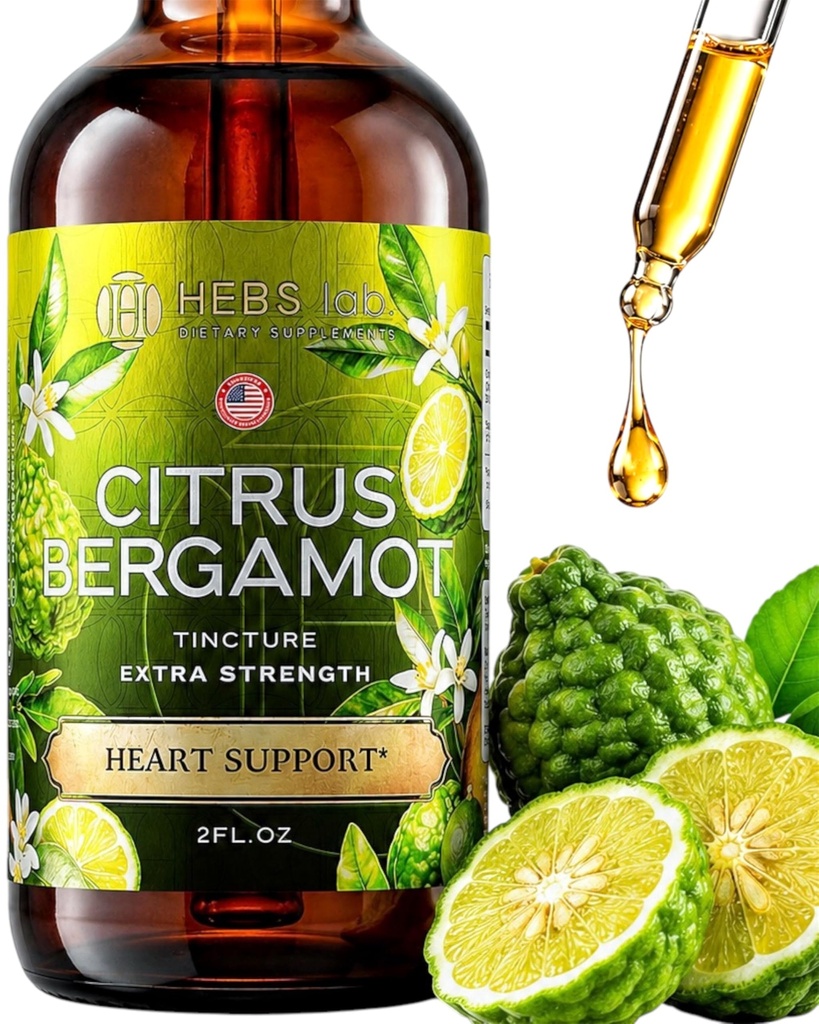 Citrus Bergamot Drops 2 fl oz – Made in USA – Natural Antioxidant Support, Heart & Metabolic Wellness Supplement – Bergamot Extract