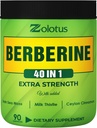 Zolotus Berberine Supplement 40 in 1, with Sea Moss, Cinnamon, Milk Thistle, Apple Cider Vinegar, Quercetin, Best Supplement for Immune System, Digestion & Heart Health
