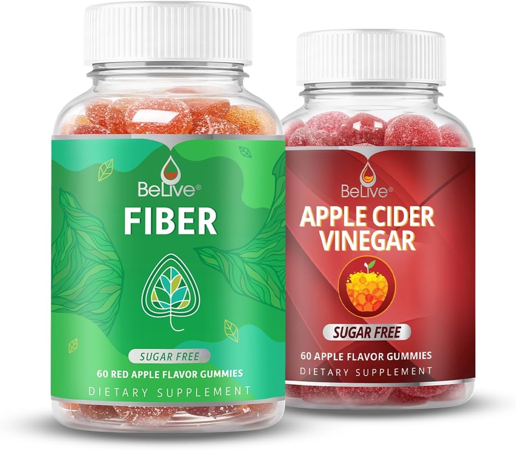 BeLive Digestion Bundle Fiber och Apple Cider Vinegar för Digestive Support och Total Gut Health