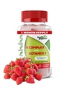 Strawberry smaksatt vitamin B-komplex Gummies - B-komplex med vitamin C - Stöder nervsystemet och ökar energinivåer - Hjälper med kognitiv funktion - Stor smak och lätt att svälja