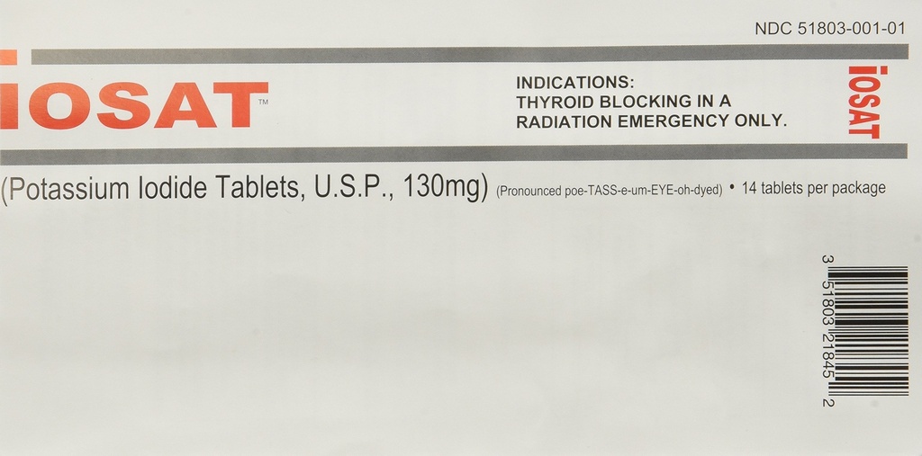 IOSAT 130 mg Kaliumjodid tabletter, 5 greve
