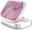 Pill Box 2 Compartment Small Pill Case,Portable for Pocket or Purse Pill Organizer Pill Container Holder to Hold Vitamins, Medication, Fish Oil and Supplements(36-Color Gradient