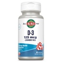 KAL Vitamin D3 5000 IE 125 mcg, High Potency Vitamin D Chewables, Calcium Absorption, Bone Health och Immune Support Supplement, Natural Peppermint Flavor, 60-dagars garanti, 60 portioner, 60 Chews
