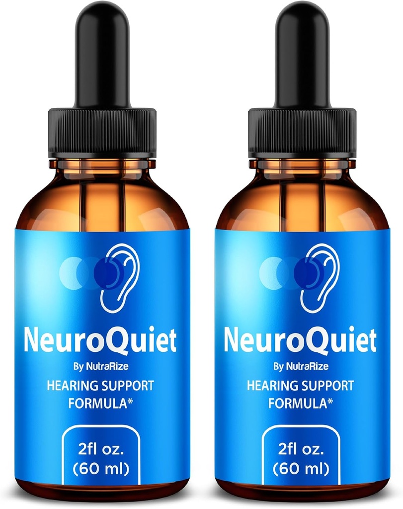 NutraRize (2 Pack NeuroQuiet Drops - Officiell Hearing Support Formel med naturliga, rena ingredienser för att hjälpa till att upprätthålla öron Wellness, Premium Gotas Review (60 portioner)