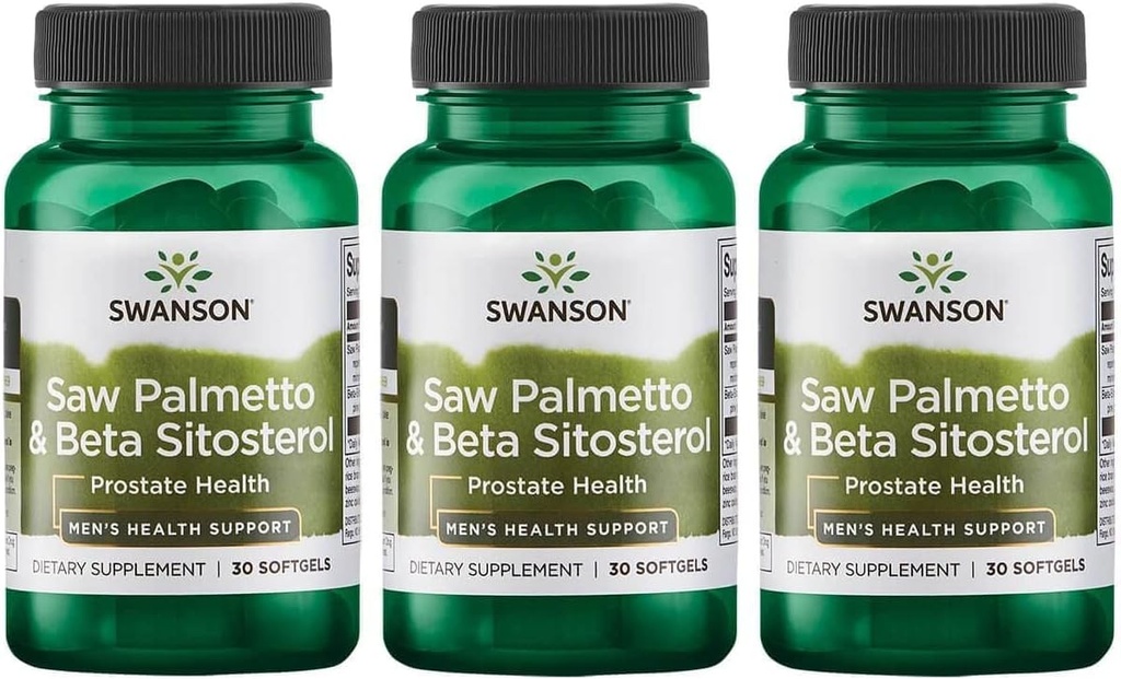 Swanson Saw Palmetto och Beta Sitosterol 30 Sgels (3 Pack)