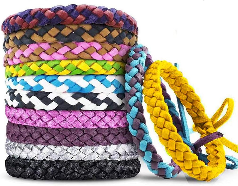 12 Pack Mosquito Repellent Armband, Individuellt inslagna PU-läderinsekt & Bug Repellent Wrist Bands för barn & vuxna Outdoor Camping Fishing Traveling