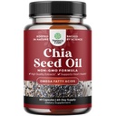 Chia Seed Oil Extract Capsules - Plant Based Omega 3 6 9 Supplement och Daily Fiber Capsules for Adults Digestive and Immune Support and Heart Health - Omega 3 Fatty Acids Supplement för män och kvinnor