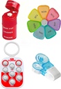 Ultimate Medication Tillbehör Bundle - Pill Popper Tracker, 4-i-1 Pill Cutter & Grinder, Easy Pill Remover och Extra-Large Weekly Pill Organizer - Perfekt för Seniors & Caregivers