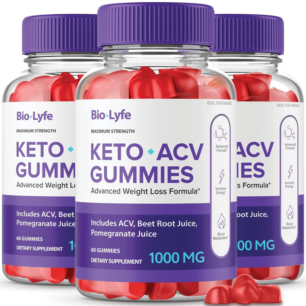 Biolyfe Keto + Gummies, BiolyfeKeto ACV Keto Supplement Gummies - Maximal styrka, Keto + ACV Gummys, All Natural Support Formel Keto + ACV Avancerad formel, Biolyfe Keto Gummy Reviews (3 Pack)