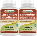 Bästa Naturals Chromium Picolinate 1000 mcg 120 tabletter (Pack of 2)