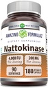 Fantastiska formler Nattokinase Kosttillskott 100 mg Veggie Kapslar Tillägg | 2000 FU Enzymaktivitet | Icke-GMO | Glutenfri | Tillverkad i USA (180 greve)