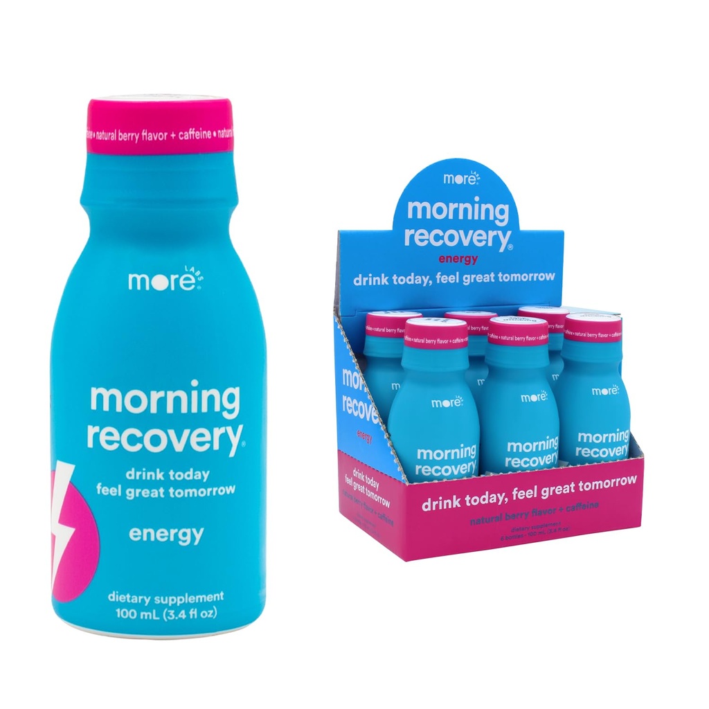 Morning Recovery, Electrolyte med energi, mjölk Thistle Drink Proprietary Formulering till Hydrate medan du dricker, högt löslig flytande DHM, ingen GMO, Vegan, Gluten-Free, Berry, Pack av 6