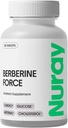 Nuray Berberine Force - Stöder kognitiv hälsa, gastrointestinal hälsa, kardiovaskulär hälsa och hjälper till att upprätthålla metabolisk hälsa - med folat, R-Alpha Lipoic Acid - 60 Count - 500mg