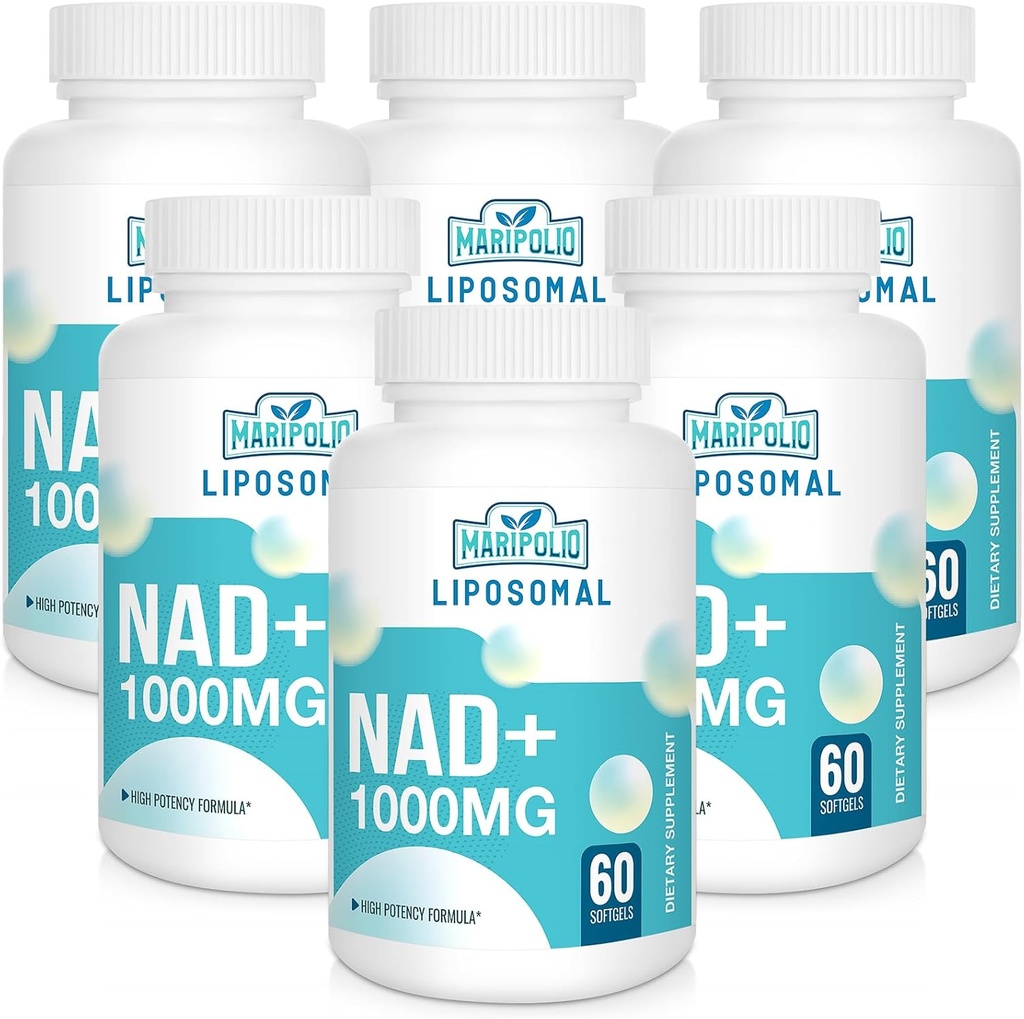 Liposomal NAD + Tillägg 1000 mg | Högsta NAD Pontecy | Max Absorption | Pure NAD Supplement | Energy and DNA Repair, Aging Defense, Brain Function | 360 Softgels