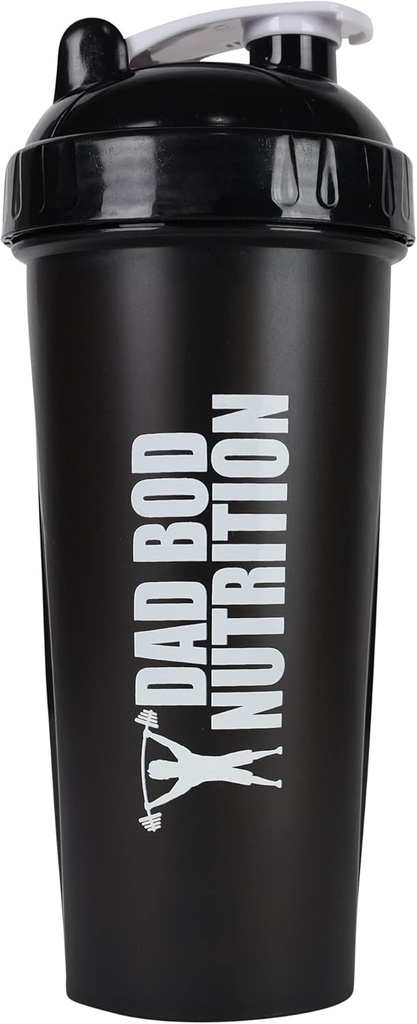 Pappa Bod Nutrition Funny Protein Shaker Bottle 28 Ounce Water Cup (Black Lid)
