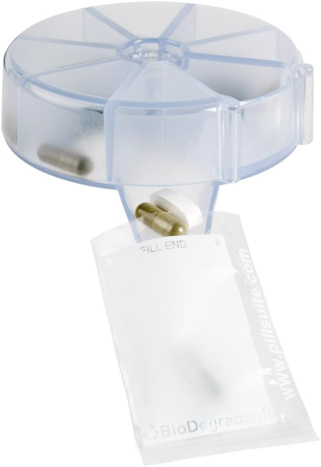 EZY DOSE Pill Sorter, Organizer, Vitamin och Medicine Packaging System for Travel, Easy-Tear Pill Pouches, BPA Free