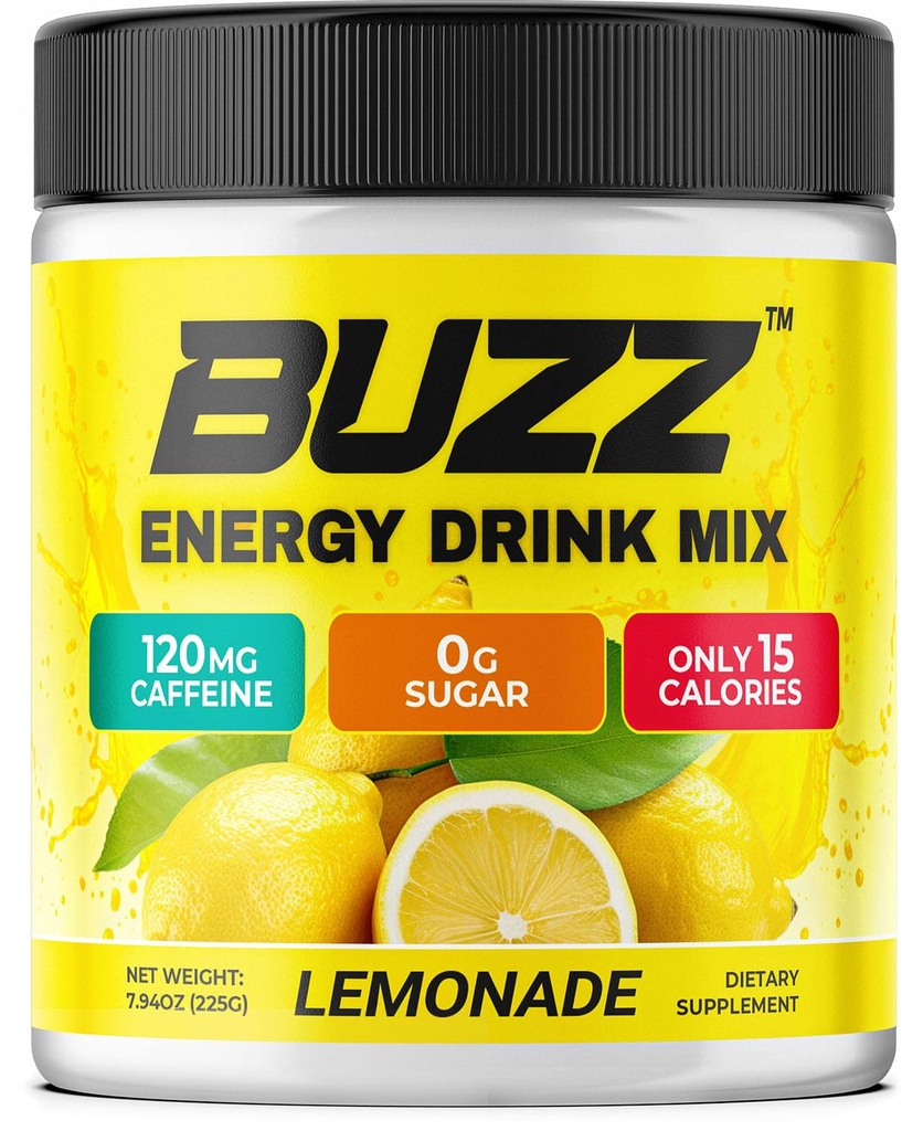 Morning Buzz Energy Drink Powder - Energy Boost - Sugar-Free Energy med antioxidanter - Morning Kick och Sport Nutrition Endurance Product - 30 portioner, Lemonade, 8 Ounces