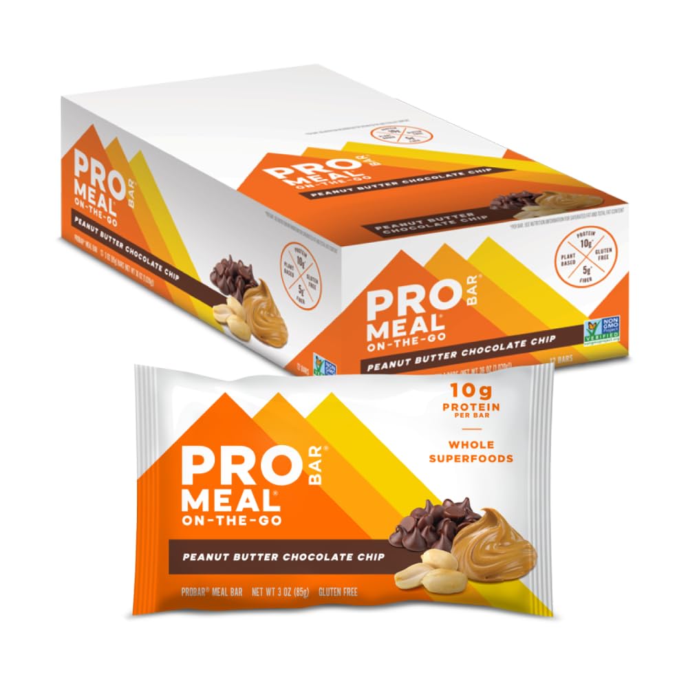 PROBAR - måltidsbar, jordnötssmör Chocolate Chip, icke-GMO, Gluten-Free, Hälsosam, Växtbaserade Whole Food Ingredients, Natural Energy (12 Count)