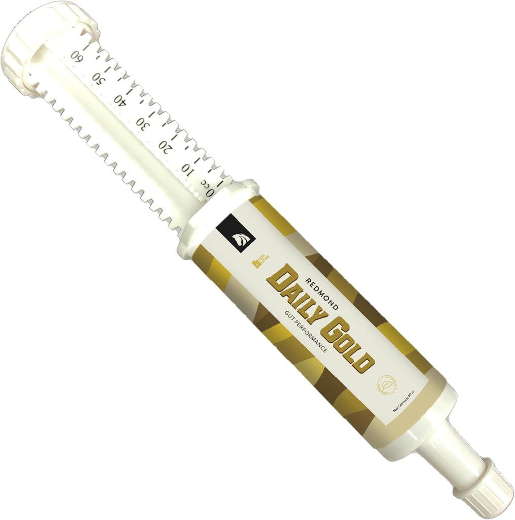 REDMOND Daily Gold Syringe Natural Healing Clay för gastric Ulcers i hästar (Stress Relief Pre-Race Paste) (Single Pack)
