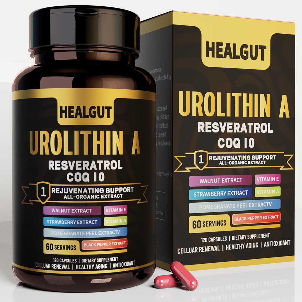 9-in-1 Urolithin A Supplement for Women Anti-Aging 1000mg: Antioxidant Capsules with Trans-Resveratrol and CoQ10 - USA Lab Verified Support Healthy Aging and Cellular Renewal