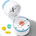 Pill Cutter - Pill Splitter med rostfritt stål Blade för skärning av små piller eller stora piller i en fjärde, Pill Cutter 1/4, lämplig för skärning av vitaminer, tabletter (1-4 blå)