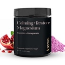 Kroma Calming + Återställ Magnesiumpulver - Magnesiumcitrat med L-Theanin för avkoppling, Sleep Cycle & Digestive Support - Muscle Recovery Supplement - Pomegranat smak - 4,4 oz, 30 portioner