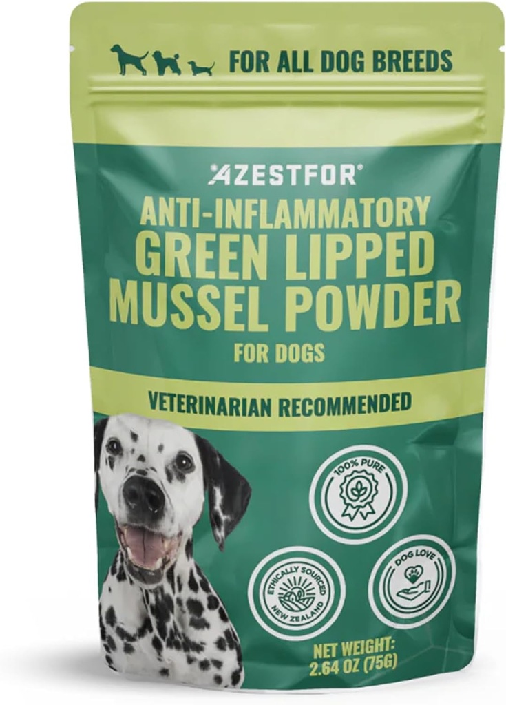 Azestfor Anti-Inflammatorisk grönt Lipped Mussel för hundar pulver