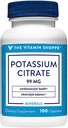 Vitamin Shoppe kaliumcitrat 99MG, stöder kardiovaskulär och cellulär hälsa (100 kapslar)