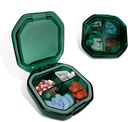 Travel Pill Organizer - Hållbar, Watertight Pill Case Travel Storlek med 4 Compartments - Compact Pill Travel Case för vitaminer, tillägg, medicin - Travel Pill Container for Purse (Gröna)