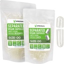 XPRS Nutra Vegan Storlek 00 Separerade kapslar - 500 greve Premium Clear Empty Capsules Separerade i väskor - 00 piller Tomma för DIY Supplement Fyllning