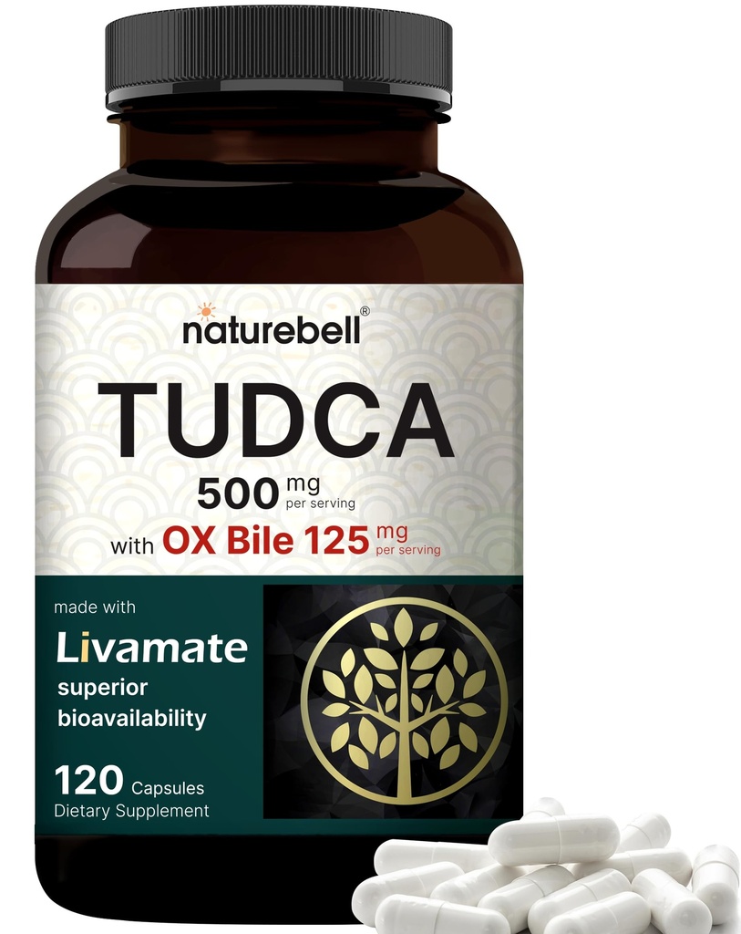 TUDCA 500mg med OX Bile 125mg Per Serving, 120 kapslar - Bile Salts Support, High Absorption Livamate Formel | Liver Cleanse Detox & Repair Supplement | Natural Bitter Taste - Tredje part testad
