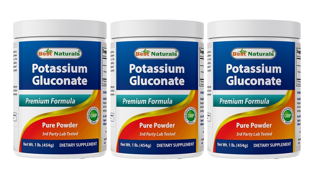 Bästa naturliga kaliumglukonat 1lb pulver (1 LB (Pack of 3))