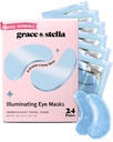 grace & stella Award Vinnande Under Eye Mask Reduce Dark Circles, Puffy Eyes, Undereye Bags, Wrinkles, Gel Under Eye Patches, födelsedagspresenter för kvinnor - Vegan Cruelty-Free Self Care (24 Pairs, Blue)
