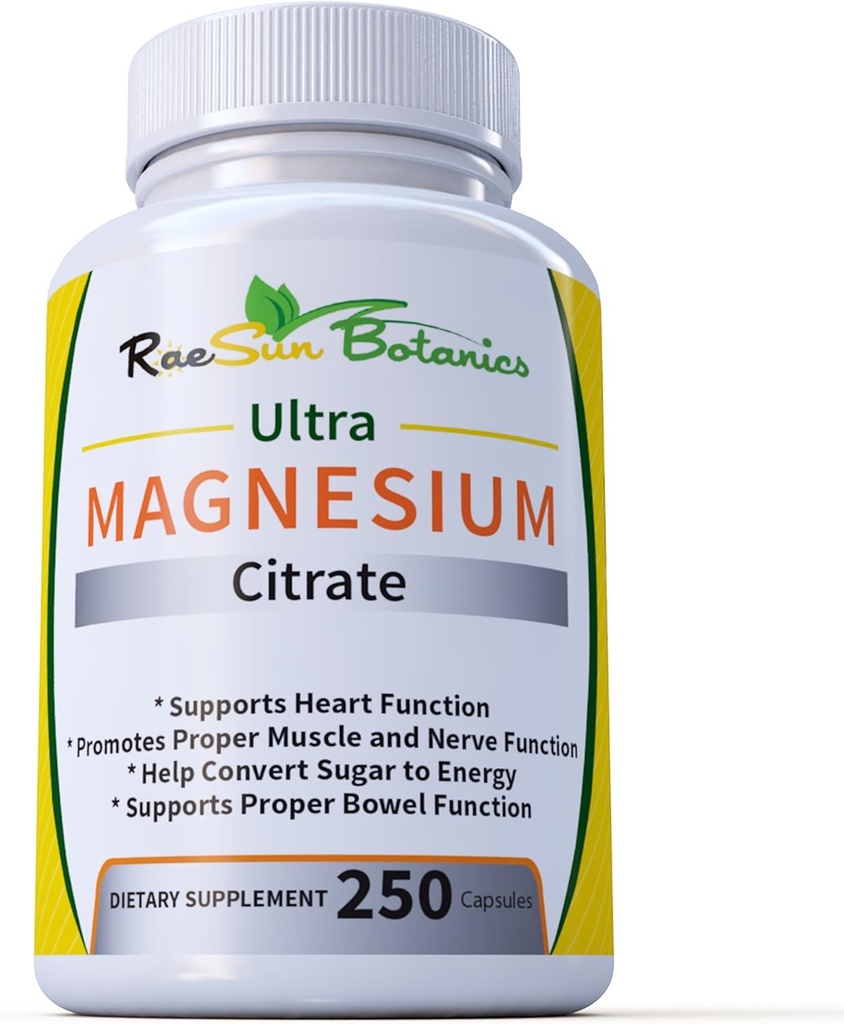 Ultra Magnesium Citrate 250ct Justerbar Dos Formel Lätt att Svälja!