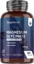 WeightWorld Magnesium Glycinate Capsules 200mg - 180 kapslar (3 månader) med vitamin B6 - Biotillgängliga Magnesium Glycinate Supplements - Tredjepartstestade, Vegan, Non-GMO och Allergen-Free