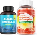 Vitamin B Complex Fylld Gummies & Plant-Based Algae Omega 3 1200mg Supplement
