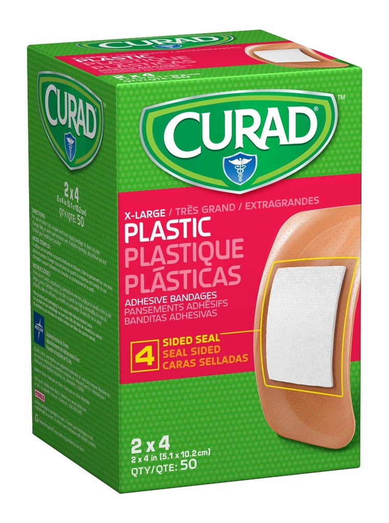 CURAD Plast Adhesive Bandages 2 "x 4", inte gjord av Natural Rubber Latex, paket med 600