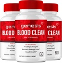 Genesis Blood Clean Capsules - Avancerad Formel Supplement för Maximal Styrka - Naturligt Blod Vessel Cleaner, GenesisBlood Clean Pills, GenesisBloodClean Pastillas Reviews (3 Pack)