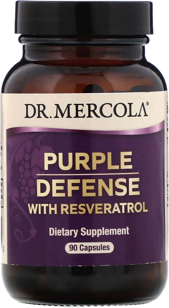 Dr Mercola, lila försvar med Resveratrol, 90 kapslar