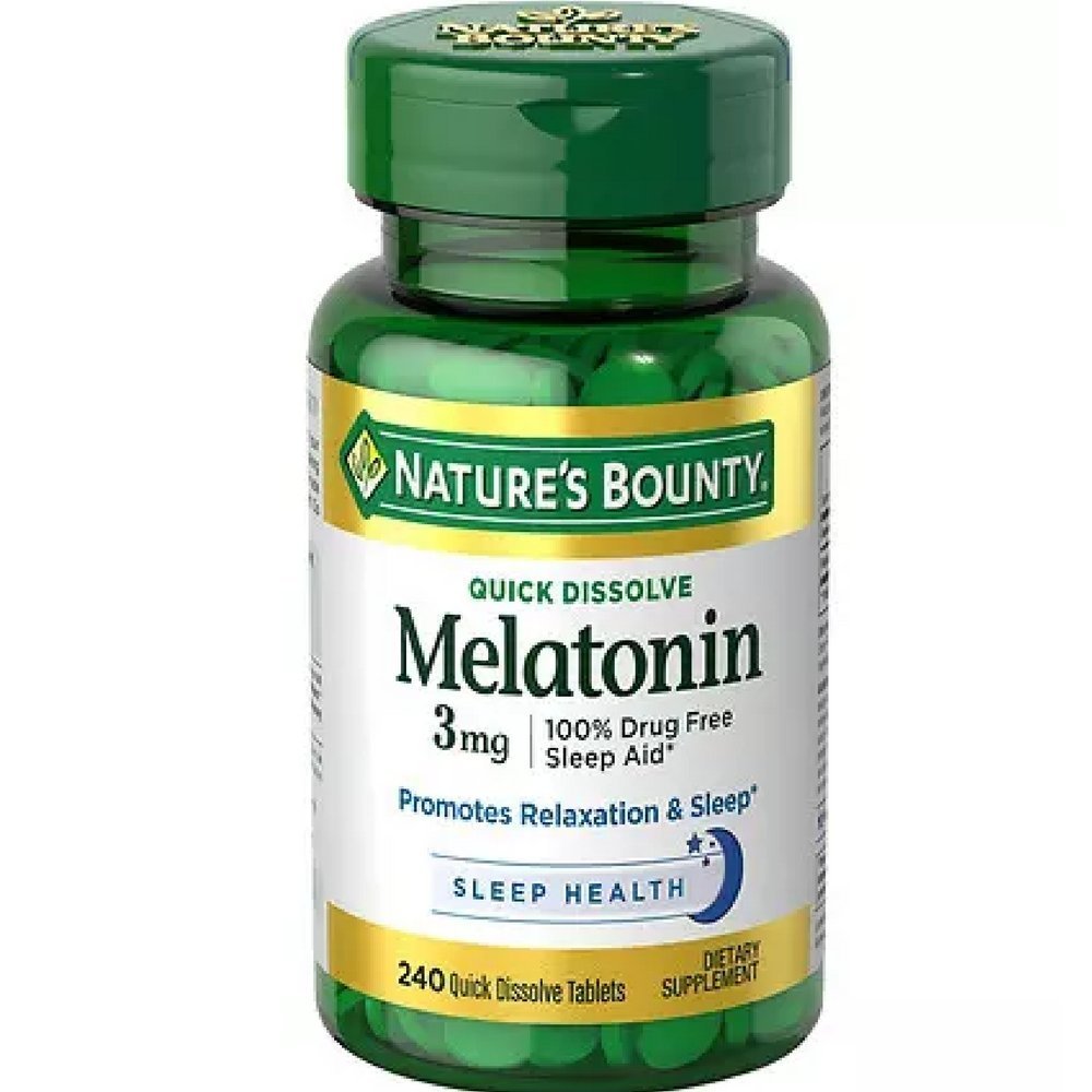 Naturens Bounty Melatonin 3 mg tabletter 120 tabletter (Pack of 2)