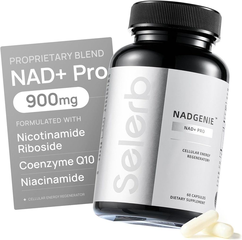 Selerb NR900 - NAD + Tillägg för hudåldersstöd, cellulär energistöd och fokus, hög styrka - 60 grejer - Wellness Supplements Dietary