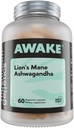 Mushroom Genetics Lions Mane & Ashwagandha Supplement Capsules - Nootropic Mushroom för hjärna, minne och stressavlastning | Fruktning Body & Ashwagandha Root för fokus, energi och välbefinnande | 60 kapslar