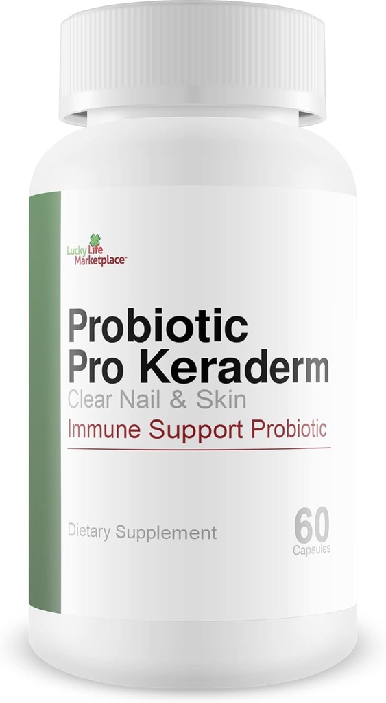 Probiotic Pro Keraderm - Probiotic Immune Support - Riktad Nail & Skin Formel för att främja hälsosamma tånaglar och fötter - Hjälp Foot Hygiene från The Inside Out - Hjälp Repair & Stimulera Clear Nail Growth