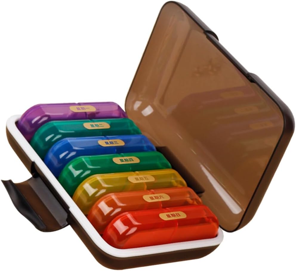 Söt organisatör för seniorer Travel Medicine Holder 7-dagars Pill Case Lightweight Portable Storage