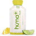 Huma Plus (Double Electrolytes) - Chia Energy Gel, Lemon Lime, 24 Gels, 25mg koffein - Magen vänlig, Real Food Energy Gels
