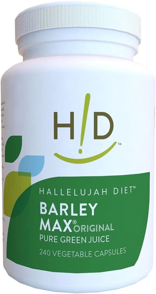 Hallelujah Diet Organic Barleymax - Barley och Alfalfa Vegetable Capsules (240 kapslar, 30 dagars leverans)